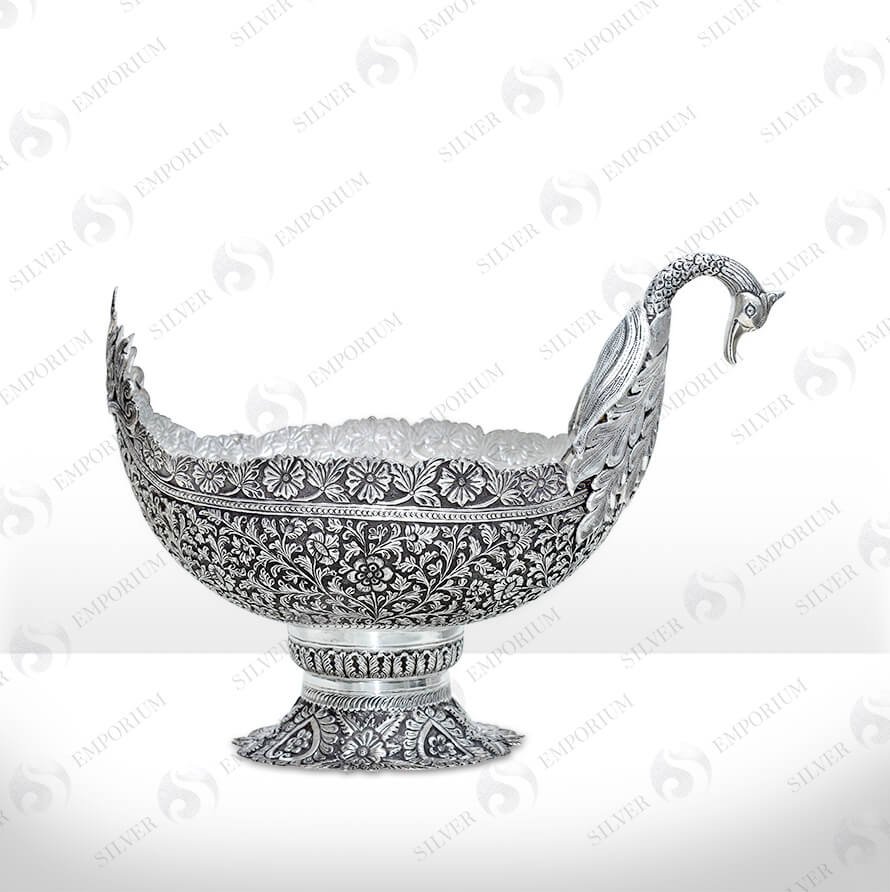 Silver Floral motif inspired bowl Silver Emporium