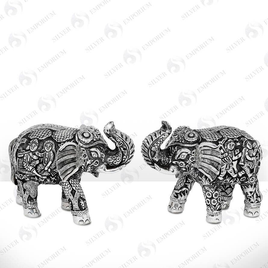 Silver Elephant Couple Silver Emporium