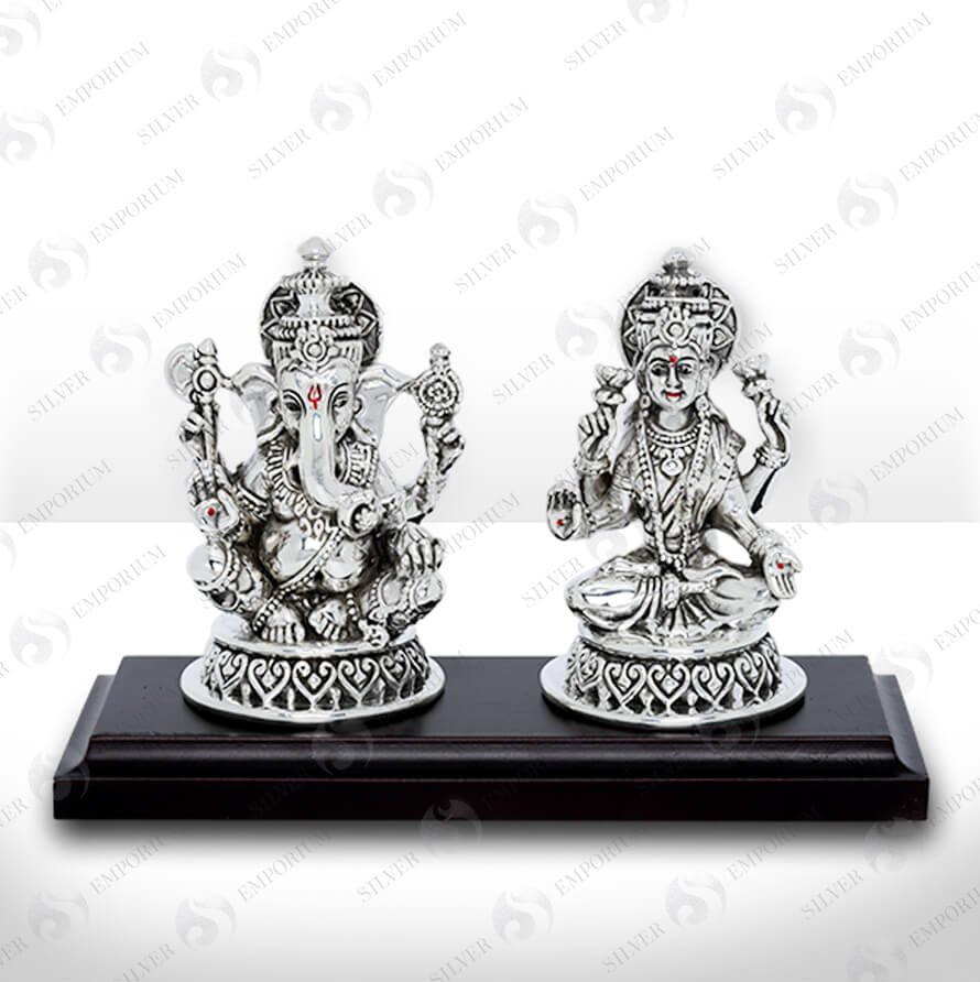 Silver Ganesh Laxmi Murti Silver Emporium