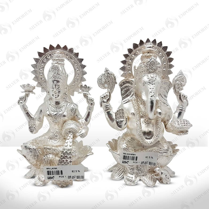 Silver Gaj Laxmi Murti Silver Emporium