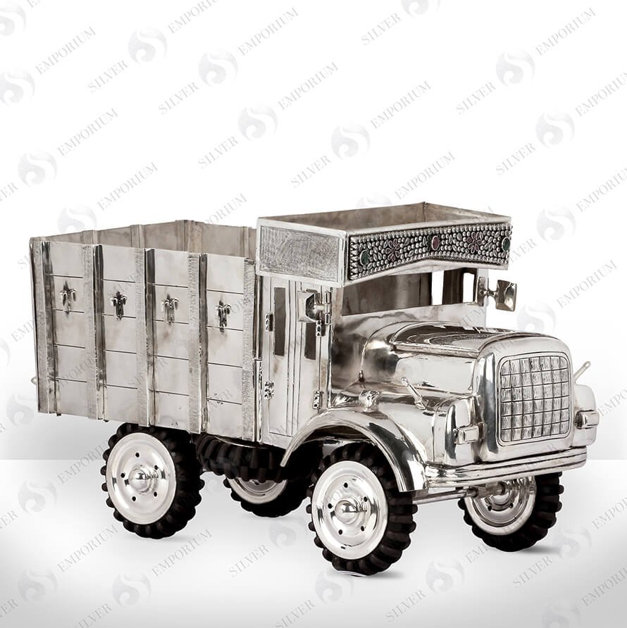 Silver Vintage Style truck Silver Emporium